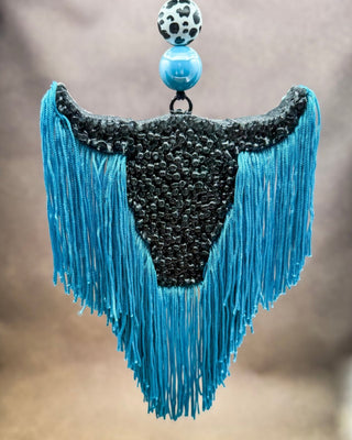 Turquoise After Dark Bull Skull Car Freshie in Volcano – Accessories from Bronco Western Supply Co.