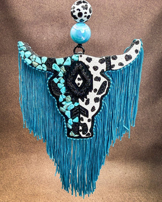 Turquoise After Dark Bull Skull Car Freshie in Volcano – Accessories from Bronco Western Supply Co.