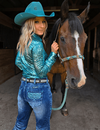 Turquoise Boot Stitch Bootcut Jeans – Apparel from Bronco Western Supply Co.