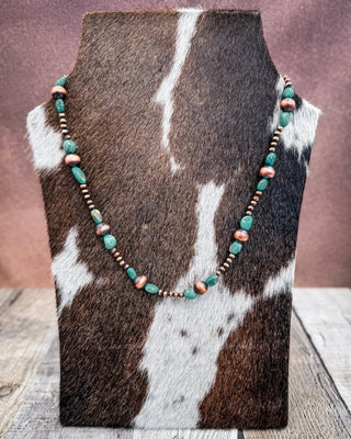 Turquoise Crossing Turquoise & Copper Pearl Necklace – Jewelry from Bronco Western Supply Co.