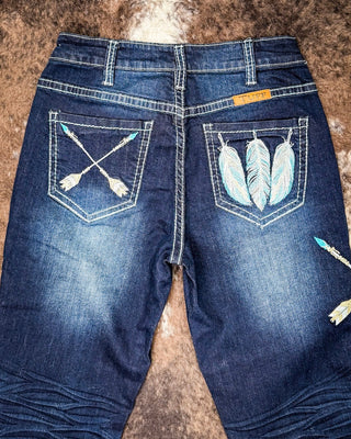 Turquoise Dreamcatcher Bootcut Jeans - Apparel - Cowgirl Tuff Company - Bronco Western Supply Co.