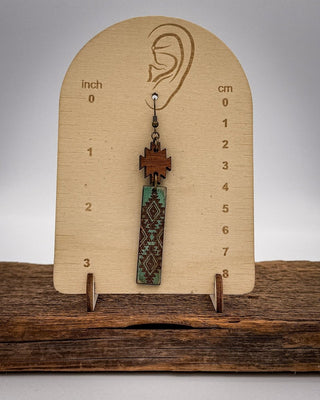 Turquoise Mesa Wood Bar Earrings in Aqua – Jewelry from Bronco Western Supply Co.