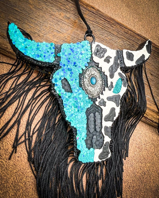 Turquoise Moon Bull Skull Car Freshie in Vanilla Pumpkin Marshmallow – Accessories from Bronco Western Supply Co.