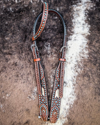Turquoise Rawhide Breast Collar and Headstall - Pieces Sold Separate – Horse Tack from Bronco Western Supply Co.
