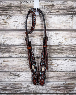 Turquoise Rawhide Breast Collar and Headstall - Pieces Sold Separate – Horse Tack from Bronco Western Supply Co.