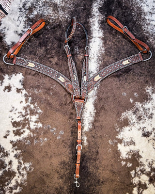 Turquoise Rawhide Breast Collar and Headstall - Pieces Sold Separate – Horse Tack from Bronco Western Supply Co.