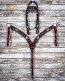 Turquoise Rawhide Breast Collar and Headstall - Pieces Sold Separate - Horse Tack - Rafter T Ranch Co. - Bronco Western Supply Co.