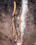 Turquoise Sunflower Tooled Breast Collar and Headstall - Pieces Sold Separate - Horse Tack - Rafter T Ranch Co. - Bronco Western Supply Co.