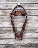 Turquoise Sunflower Tooled Breast Collar and Headstall - Pieces Sold Separate - Horse Tack - Rafter T Ranch Co. - Bronco Western Supply Co.