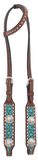 Turquoise Wash Bull Coin Breast Collar and Headstall - Pieces Sold Separate - Horse Tack - Rafter T Ranch Co. - Bronco Western Supply Co.