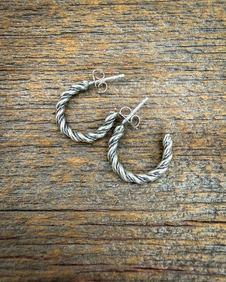Twisted Charm Sterling Silver Hoop Earrings – Jewelry from Bronco Western Supply Co.