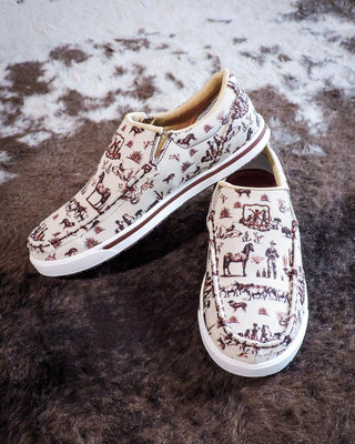 Twisted X Slip - On Kicks - Maroon & Ivory – Women's Shoes from Bronco Western Supply Co.