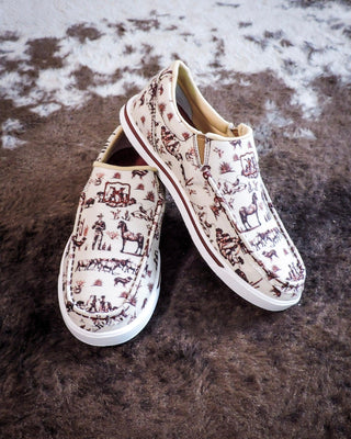 Twisted X Slip - On Kicks - Maroon & Ivory – Women's Shoes from Bronco Western Supply Co.