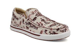 Twisted X Slip - On Kicks - Maroon & Ivory - Women's Shoes - Twisted X - Bronco Western Supply Co.