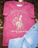 Urban Cowboy Distressed Graphic Tee - Vintage Berry - Apparel - Country Deep Apparel - Bronco Western Supply Co.