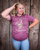 Urban Cowboy Distressed Graphic Tee - Vintage Berry - Apparel - Country Deep Apparel - Bronco Western Supply Co.