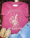 Urban Cowboy Distressed Graphic Tee - Vintage Berry - Apparel - Country Deep Apparel - Bronco Western Supply Co.