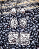 Vaquera Western Concho Fashion Stud Earring Set – 3 - Pack - Jewelry - Blue Tortoise - Bronco Western Supply Co.