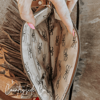 Vegas Vintage Rodeo Buckle Leather and Hide Crossbody Bag by Countryside Co. – Purses & Wallets from Bronco Western Supply Co.