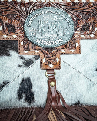 Vegas Vintage Rodeo Buckle Leather and Hide Crossbody Bag by Countryside Co. – Purses & Wallets from Bronco Western Supply Co.
