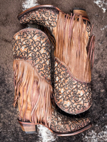 Velorosa Fringed Corral Boot - Women's Boots - Corral Boots - Bronco Western Supply Co.