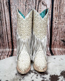 Velorosa in White Fringed Corral Boot - Women's Boots - Corral Boots - Bronco Western Supply Co.