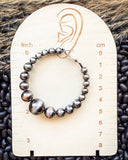 Vera Navajo Style Pearl Fashion Hoops - Silver - Jewelry - Blue Tortoise - Bronco Western Supply Co.
