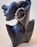 Vera Navajo Style Pearl Fashion Hoops - Silver - Jewelry - Blue Tortoise - Bronco Western Supply Co.