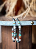 Vibe Navajo Style Pearl Large Fashion Hoops - Jewelry - Blue Tortoise - Bronco Western Supply Co.