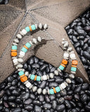 Vibe Navajo Style Pearl Large Fashion Hoops - Jewelry - Blue Tortoise - Bronco Western Supply Co.