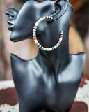 Vibe Navajo Style Pearl Large Fashion Hoops - Jewelry - Blue Tortoise - Bronco Western Supply Co.