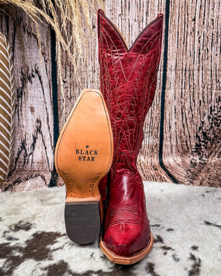 Victoria Black Star Leather Boots - Cranberry – Women's Shoes from Bronco Western Supply Co.
