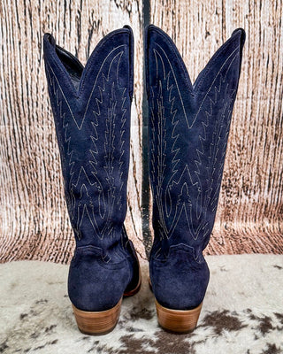 Victoria Black Star Leather Boots - Navy – Women's Shoes from Bronco Western Supply Co.