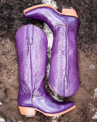 Victoria Black Star Leather Boots - Plum – Women's Shoes from Bronco Western Supply Co.