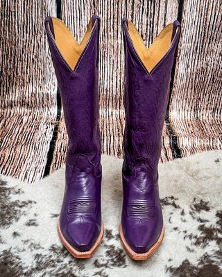 Victoria Black Star Leather Boots - Plum – Women's Shoes from Bronco Western Supply Co.