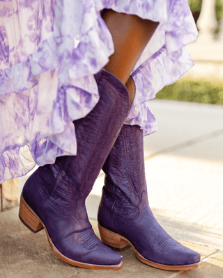 Victoria Black Star Leather Boots - Plum – Women's Shoes from Bronco Western Supply Co.