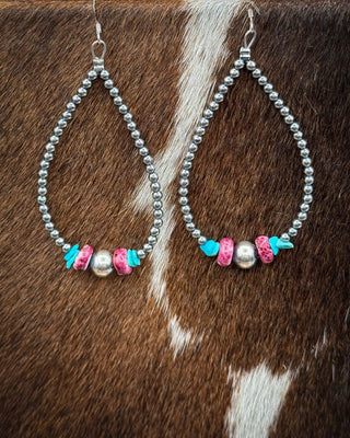 Violet Confetti Spiny Oyster & Turquoise Teardrop Earrings – Jewelry from Bronco Western Supply Co.