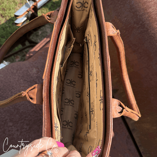Virginia Checkered Leather and Hide Tote Bag by Countryside Co. – Purses & Wallets from Bronco Western Supply Co.