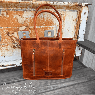 Virginia Checkered Leather and Hide Tote Bag by Countryside Co. – Purses & Wallets from Bronco Western Supply Co.