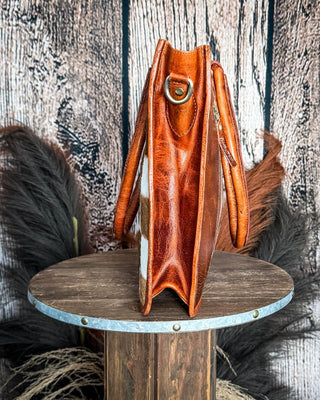 Virginia Checkered Leather and Hide Tote Bag by Countryside Co. – Purses & Wallets from Bronco Western Supply Co.