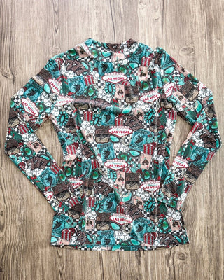 Viva Las Cowgirl Mesh Top by Sterling Kreek – Apparel from Bronco Western Supply Co.