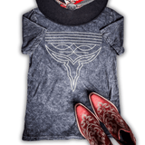Western Boot Stitch Graphic Tee - Black - Apparel - Lotus Fashion - Bronco Western Supply Co.