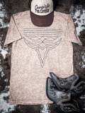 Western Boot Stitch Graphic Tee - Mocha - Apparel - Lotus Fashion - Bronco Western Supply Co.