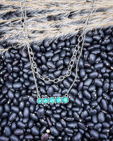 Western Sky Layered Bar Fashion Necklace - Accessories - Blue Tortoise - Bronco Western Supply Co.
