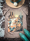 Western Way Graphic Tee - Mocha - Apparel - Lotus Fashion - Bronco Western Supply Co.