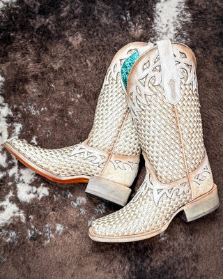 White Canyonette Corral Boots – Women's Boots from Bronco Western Supply Co.