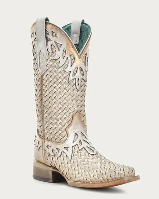 White Canyonette Corral Boots – Women's Boots from Bronco Western Supply Co.