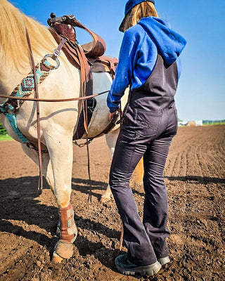 WHPH Work Hard Play Hard Bib Overalls in Black by Cowgirl Tuff – Apparel from Bronco Western Supply Co.