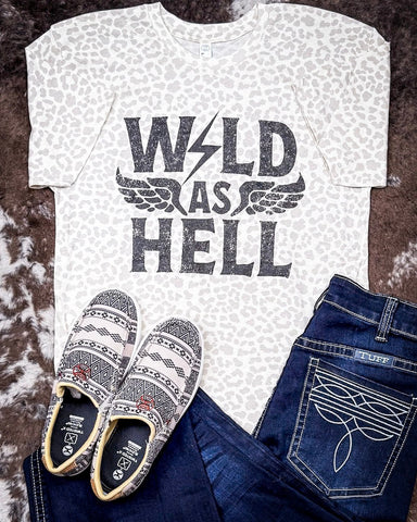 Wild As Hell Graphic Tee - Snow Leopard - Shirts & Tops - Ranch Swag - Bronco Western Supply Co.
