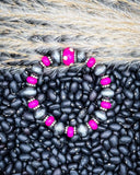 Wild Bloom Beaded Stretch Fashion Bracelet - Pink - Jewelry - Blue Tortoise - Bronco Western Supply Co.